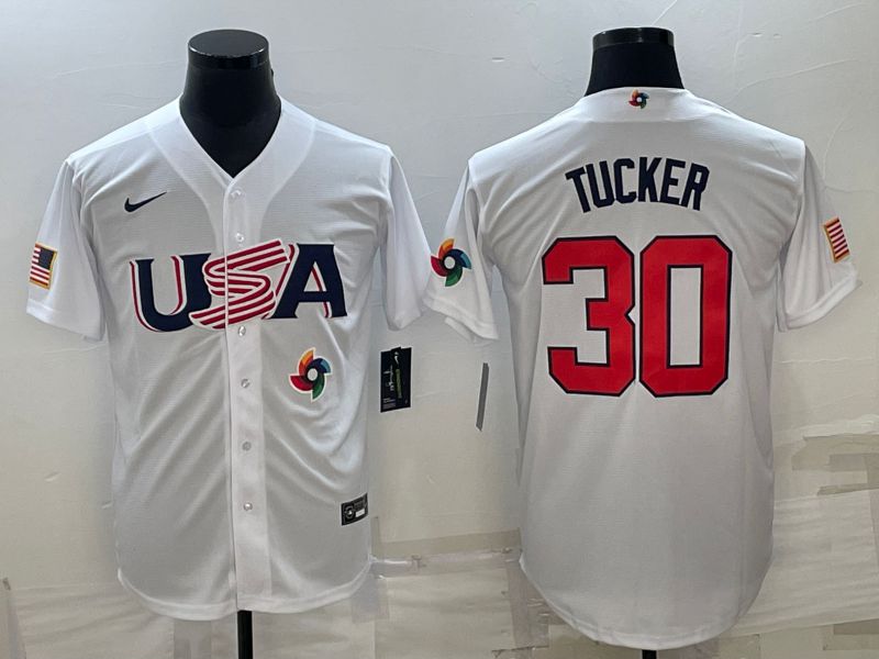 Men 2023 World Cub USA #30 Tucker White Nike MLB Jersey11
